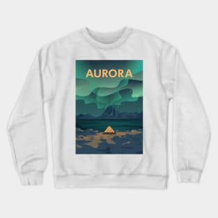 Camp night on aurora light Crewneck Sweatshirt